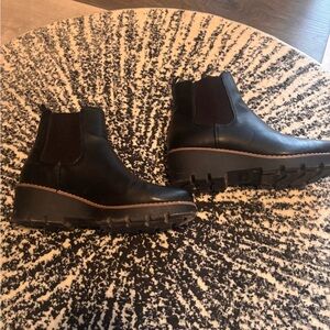 Black Wedge Ankle Boots